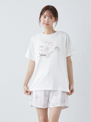 Cool-to-touch Sea Animals One Point Printed T-shirt