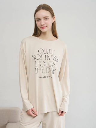 Cool Rayon Logo Printed Long Sleeved T-shirt