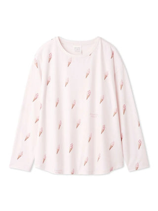 Gelato Pique Soft-Serve Ice Cream Long-sleeve T-Shirt in pink, front view
