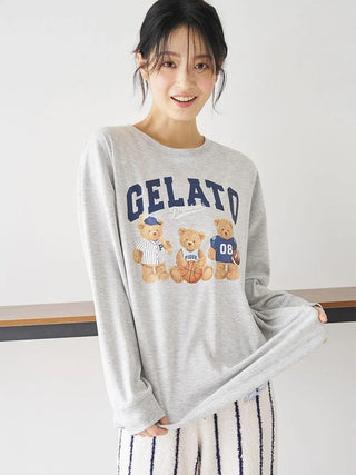 Sporty Bears One-point Printed Oversized Long-sleeve T-shirt - view 3