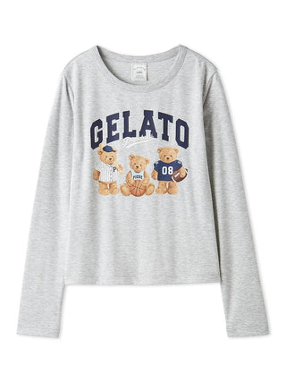 Gelato Pique Sporty Bears One-point Printed Long-sleeve T-shirt in gray