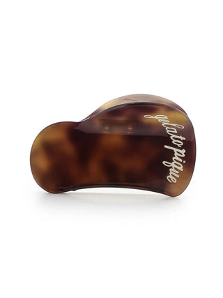Gelato Pique Pique Logo Hair Clip in brown, front view