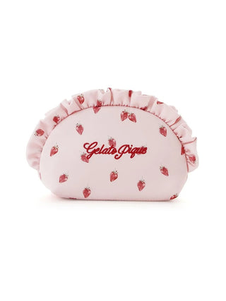 Strawberry Printed Frill Pouch