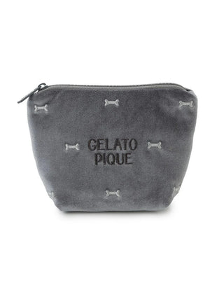 Gelato Pique [HALLOWEEN] Embroidered Motif Tissue Pouch in gray, front view