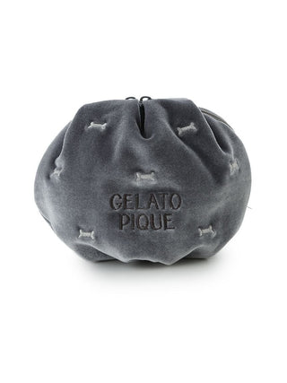 Gelato Pique [HALLOWEEN] Embroidered Motif Pouch in gray, front view