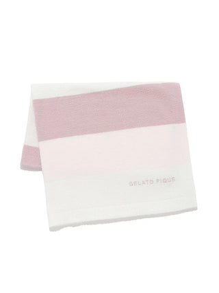 Gelato Pique Smoothie Three-Color Stripe Blanket in pink, front view