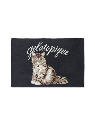 Gelato Pique Baby Moco Cat Jacquard Blanket in navy