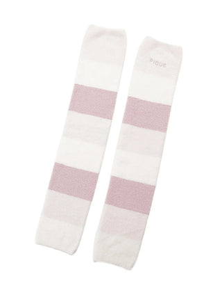 Gelato Pique Smoothie Three-Color Stripe Leg Warmer in pink, front view