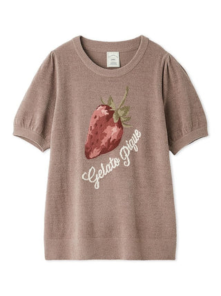 Airy Moco Strawberry Jacquard Pullover