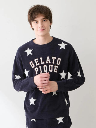 Unisex Airy Moco College Logo Star Jacquard Pullover