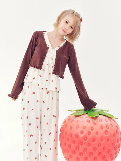 Strawberry Rayon Cut-and-sew Pants gelato pique
