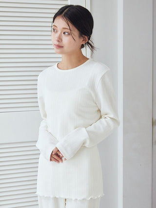 Heart Aran Cut-and-sew Pullover