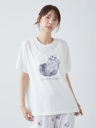 Cool-to-touch Sea Animals One Point Printed T-shirt