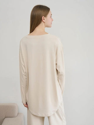 Cool Rayon Logo Printed Long Sleeved T-shirt