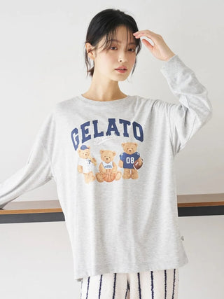Sporty Bears One-point Printed Oversized Long-sleeve T-shirt - view 4