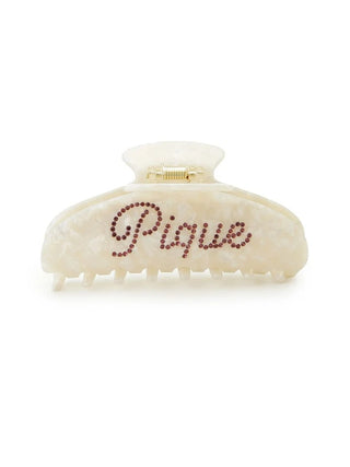 Gelato Pique Marble Logo Hair Clip in off-white