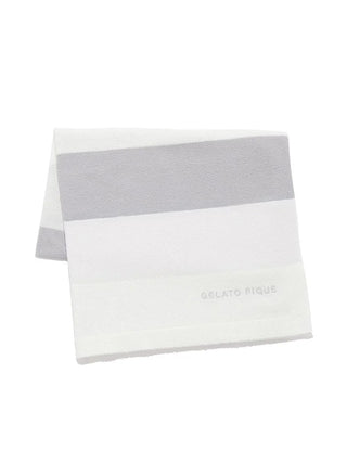 Gelato Pique Smoothie Three-Color Stripe Blanket in blue, front view