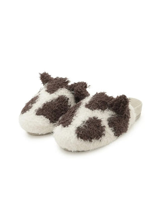 Gelato Pique Feather Cat Room Shoes in cream, front view