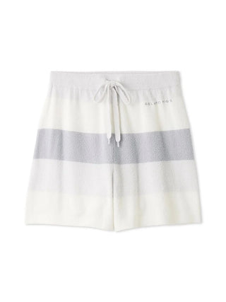 Gelato Pique Smoothie Three-Color Stripe Shorts in blue, front view