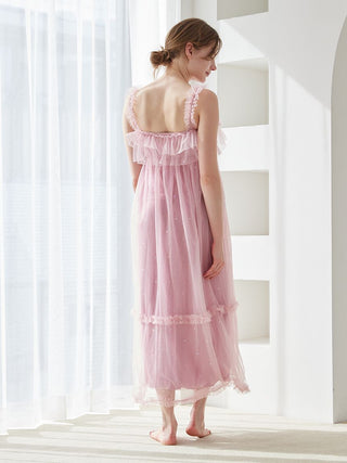 [Valentine] Heart Tulle Camisole Dress With Built-in Cup