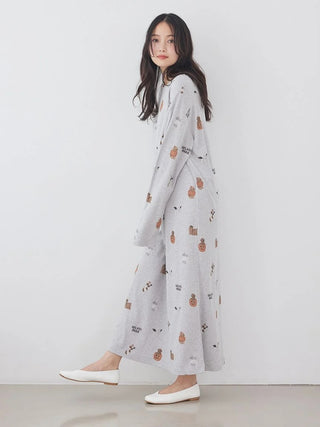 [HALLOWEEN] Night Parade Dogs Prints Dress - view 3