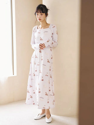 Cat All-over Printed Dress with built-in bra - view 5