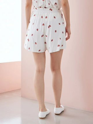 Strawberry Rayon Cut-and-sew Shorts