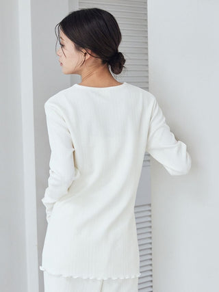 Heart Aran Cut-and-sew Pullover