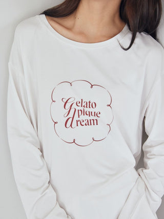 Hot Fabric Rayon One Point Logo Long T-shirt