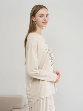 Cool Rayon Logo Printed Long Sleeved T-shirt