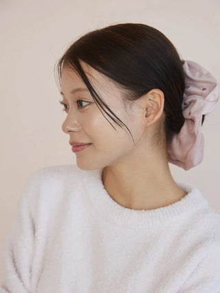 Pink Hearts Velour Hair Scrunchie