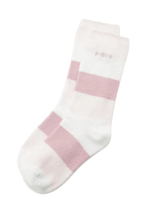 Gelato Pique Smoothie Three-Color Stripe Socks in pink