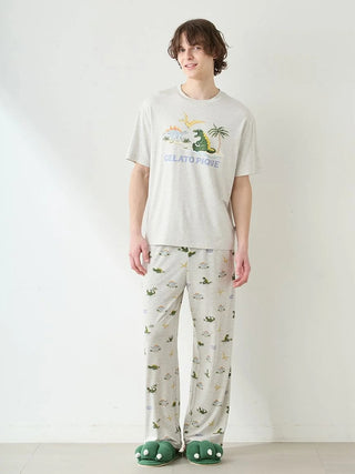 Men's Cool-to-touch Sleeping Dinosaur One Point Printed T-shirt