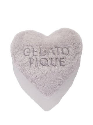 Gelato Pique [Sleep] Heart Fur Cushion in gray, front view