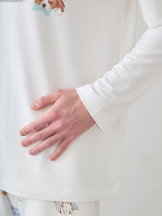 Unisex Playful Dog Printed Long-sleeved T-shirt