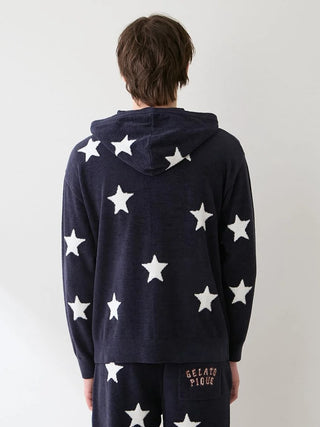 Unisex Airy Moco College Logo Star Jacquard Hoodie