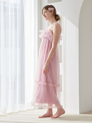 [Valentine] Heart Tulle Camisole Dress With Built-in Cup