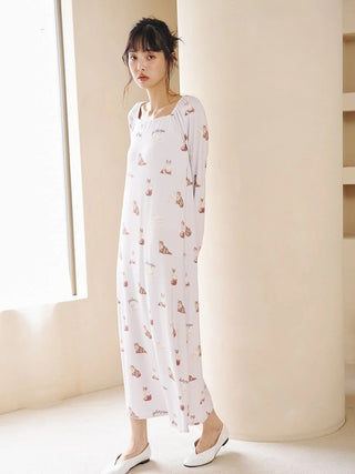 Cat All-over Printed Dress with built-in bra - view 6