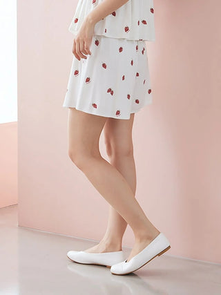 Strawberry Rayon Cut-and-sew Shorts