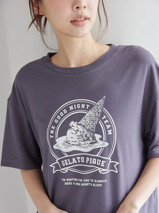 [UV-cut] Pique Emblem Printed T-shirt