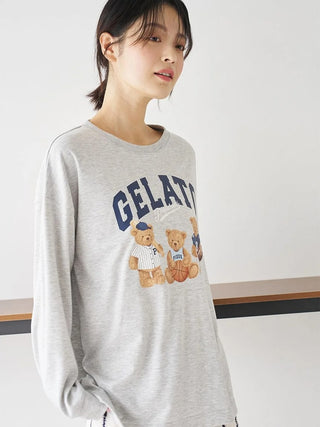 Sporty Bears One-point Printed Oversized Long-sleeve T-shirt - view 6