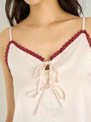 Satin Camisole With Lace & Ribbon