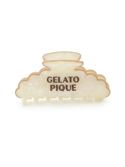 Two-Tone Logo Hair Clip gelato pique