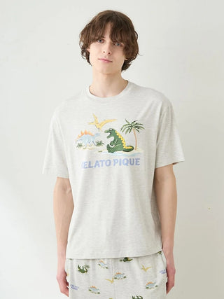 Men's Cool-to-touch Sleeping Dinosaur One Point Printed T-shirt