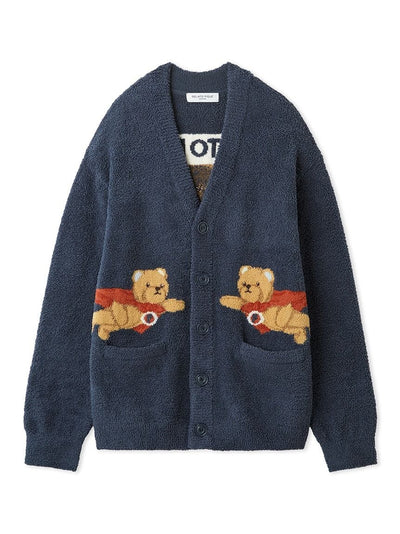 Men's Baby Moco Hero Bear Jacquard Cardigan gelato pique