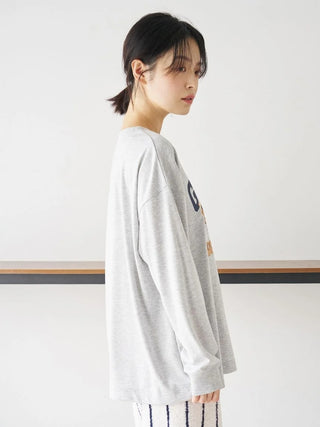 Sporty Bears One-point Printed Oversized Long-sleeve T-shirt - view 7