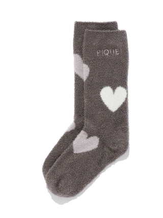 Gelato Pique Hot Smoothie Heart Jacquard Socks in dark gray