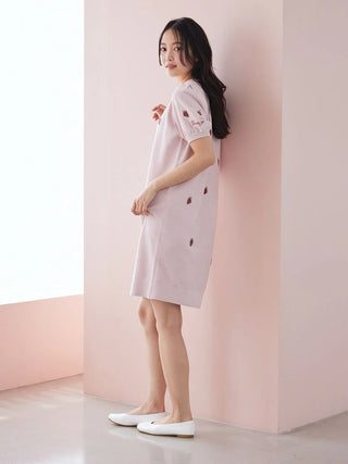 Airy Moco Strawberry Jacquard Dress