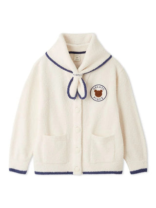 GELATO PIQUE Baby Moco Animal Friends Cardigan & Scarf Set in cream, front view