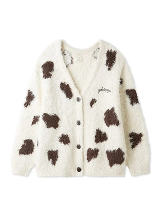 Gelato Pique Feather Cat Cardigan in cream, front view